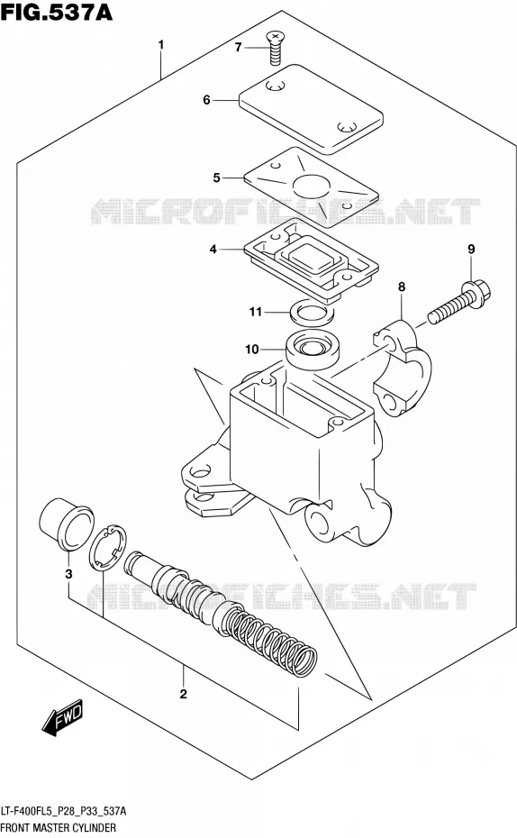 FRONT MASTER CYLINDER Suzuki QUAD 400 KINGQUAD 2015  LT-F400F L5/LT-F400FZ L5 (P03,P28,P33)