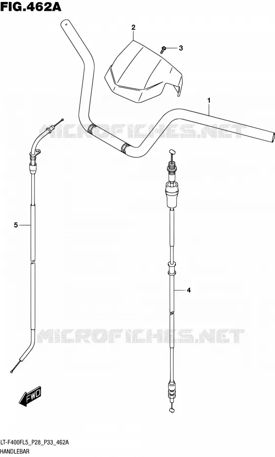 HANDLEBAR Suzuki QUAD 400 KINGQUAD 2015  LT-F400F L5/LT-F400FZ L5 (P03,P28,P33)