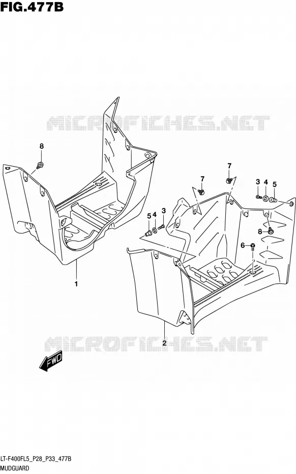 MUDGUARD (LT-F400FL5 P33) Suzuki QUAD 400 KINGQUAD 2015  LT-F400F L5/LT-F400FZ L5 (P03,P28,P33)