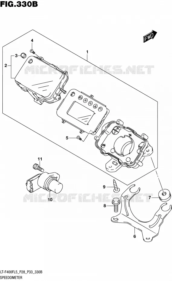 SPEEDOMETER (LT-F400FL5 P33) Suzuki QUAD 400 KINGQUAD 2015  LT-F400F L5/LT-F400FZ L5 (P03,P28,P33)