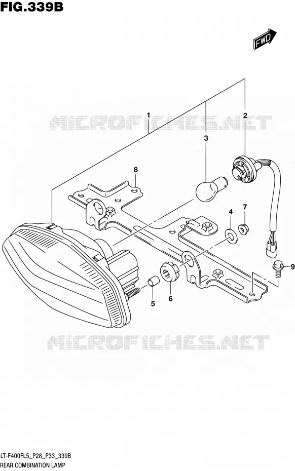 TAIL LIGHT ASSY (LT-F400FL5 P33) Suzuki QUAD 400 KINGQUAD 2015  LT-F400F L5/LT-F400FZ L5 (P03,P28,P33)