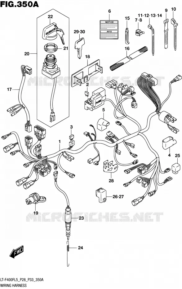 WIRING HARNESS (LT-F400FL5 P28) Suzuki QUAD 400 KINGQUAD 2015  LT-F400F L5/LT-F400FZ L5 (P03,P28,P33)