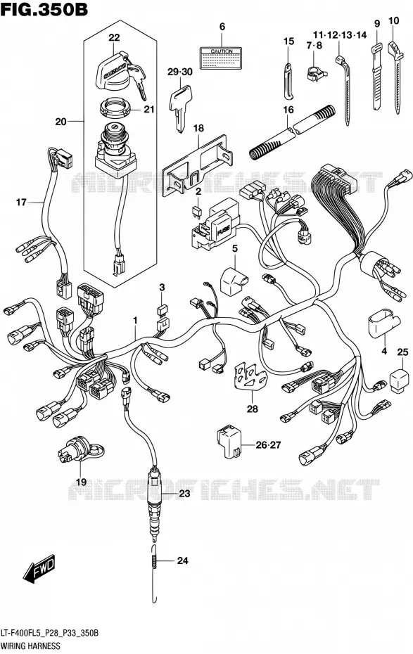 WIRING HARNESS (LT-F400FL5 P33) Suzuki QUAD 400 KINGQUAD 2015  LT-F400F L5/LT-F400FZ L5 (P03,P28,P33)