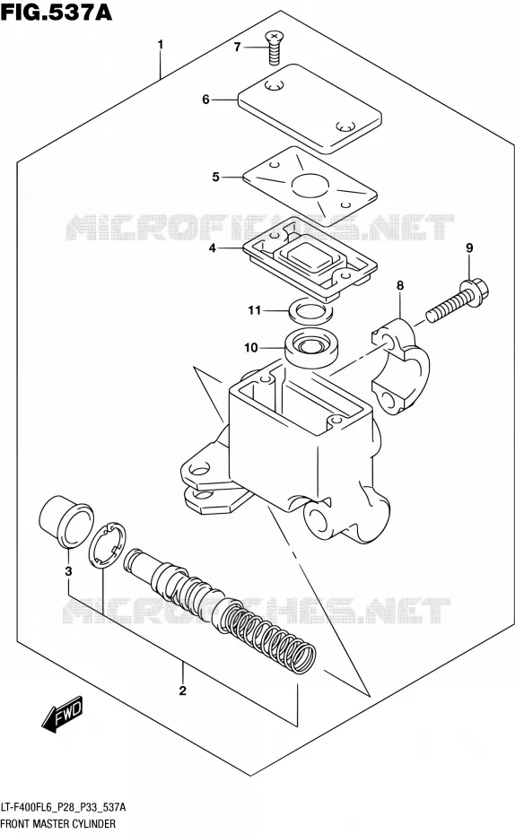 FRONT MASTER CYLINDER Suzuki QUAD 400 KINGQUAD 2016  LT-F400F L6 (P03,P28,P33)