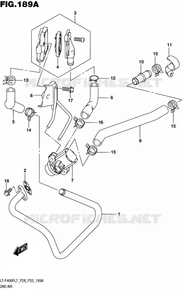 ANTI POLLUTION SYSTEM (LT-F400FL7 P28) Suzuki QUAD 400 KINGQUAD 2017  LT-F400F L7 (P03,P28,P33)