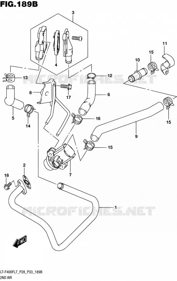 ANTI POLLUTION SYSTEM (LT-F400FL7 P33) Suzuki QUAD 400 KINGQUAD 2017  LT-F400F L7 (P03,P28,P33)
