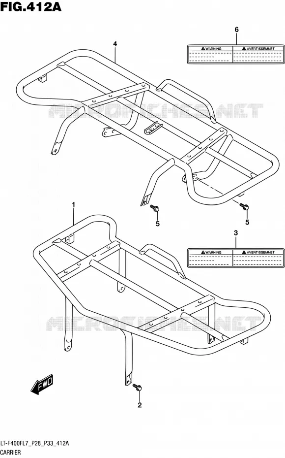 CARRIER (LT-F400FL7 P28) Suzuki QUAD 400 KINGQUAD 2017  LT-F400F L7 (P03,P28,P33)