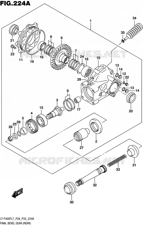 DRIVESHAFT (ARRIERE) Suzuki QUAD 400 KINGQUAD 2017  LT-F400F L7 (P03,P28,P33)