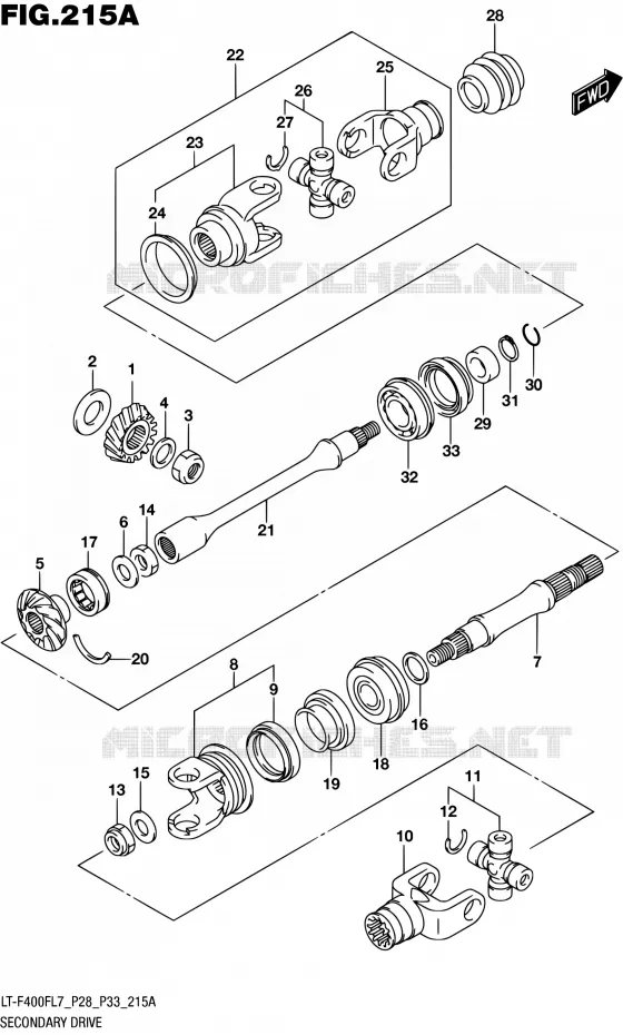 DRIVESHAFT (LT-F400FL7 P28) Suzuki QUAD 400 KINGQUAD 2017  LT-F400F L7 (P03,P28,P33)