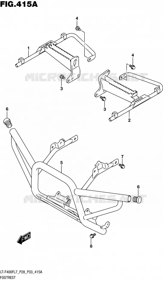 FOOTREST (LT-F400FL7 P28) Suzuki QUAD 400 KINGQUAD 2017  LT-F400F L7 (P03,P28,P33)