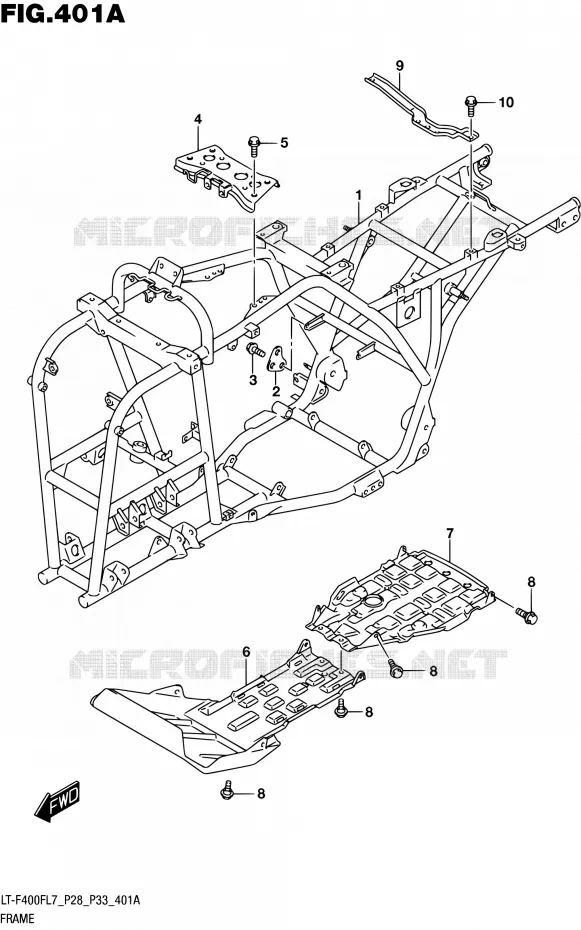FRAME Suzuki QUAD 400 KINGQUAD 2017  LT-F400F L7 (P03,P28,P33)