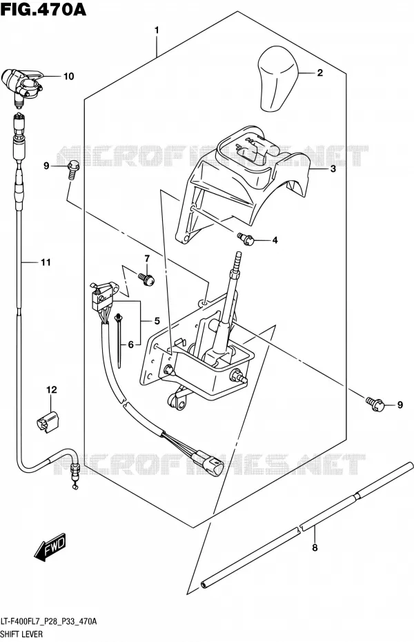 GEAR LEVER (LT-F400FL7 P28) Suzuki QUAD 400 KINGQUAD 2017  LT-F400F L7 (P03,P28,P33)
