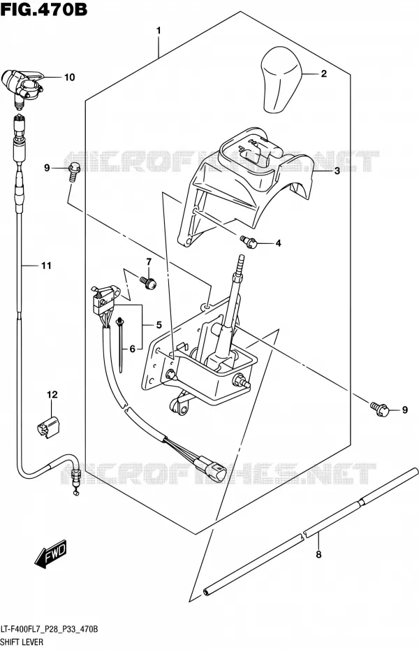 GEAR LEVER (LT-F400FL7 P33) Suzuki QUAD 400 KINGQUAD 2017  LT-F400F L7 (P03,P28,P33)