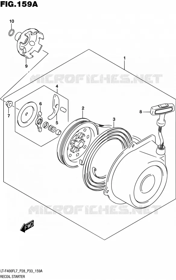 RECOIL STARTER Suzuki QUAD 400 KINGQUAD 2017  LT-F400F L7 (P03,P28,P33)