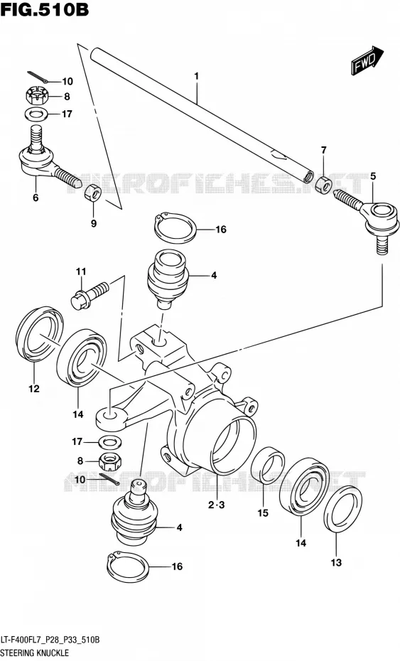 STEERING LINKAGE - HUB (LT-F400FL7 P33) Suzuki QUAD 400 KINGQUAD 2017  LT-F400F L7 (P03,P28,P33)