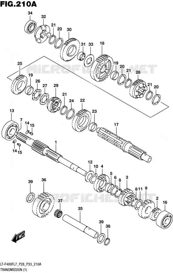 TRANSMISSION (1) Suzuki QUAD 400 KINGQUAD 2017  LT-F400F L7 (P03,P28,P33)