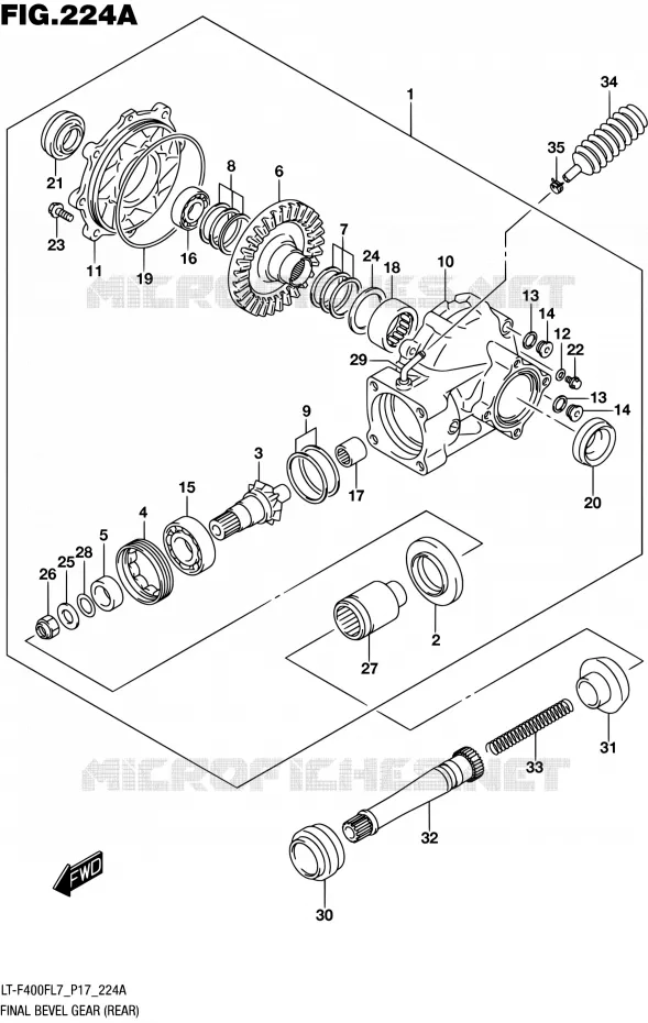 DRIVESHAFT (ARRIERE) Suzuki QUAD 400 KINGQUAD 2017  LT-F400F L7 (P17)