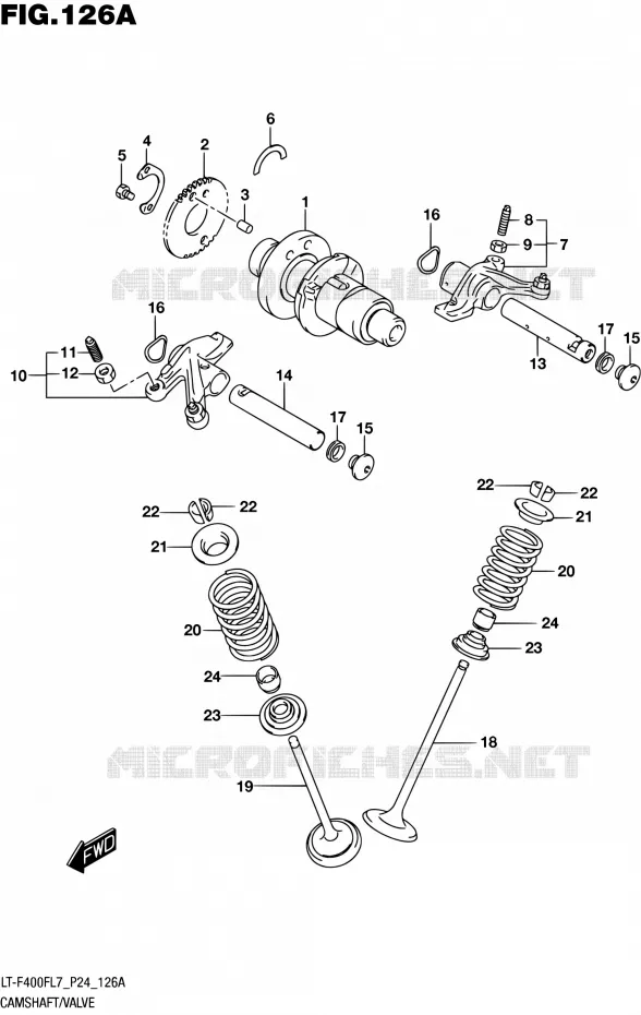 CAMSHAFT - VALVES Suzuki QUAD 400 KINGQUAD 2017  LT-F400F L7 (P24)