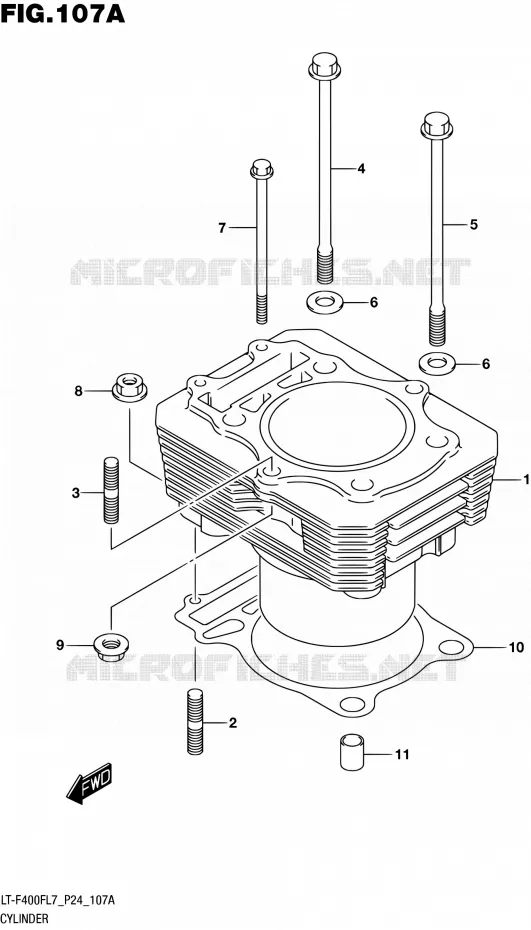 CYLINDER Suzuki QUAD 400 KINGQUAD 2017  LT-F400F L7 (P24)