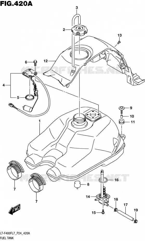 FUEL TANK Suzuki QUAD 400 KINGQUAD 2017  LT-F400F L7 (P24)