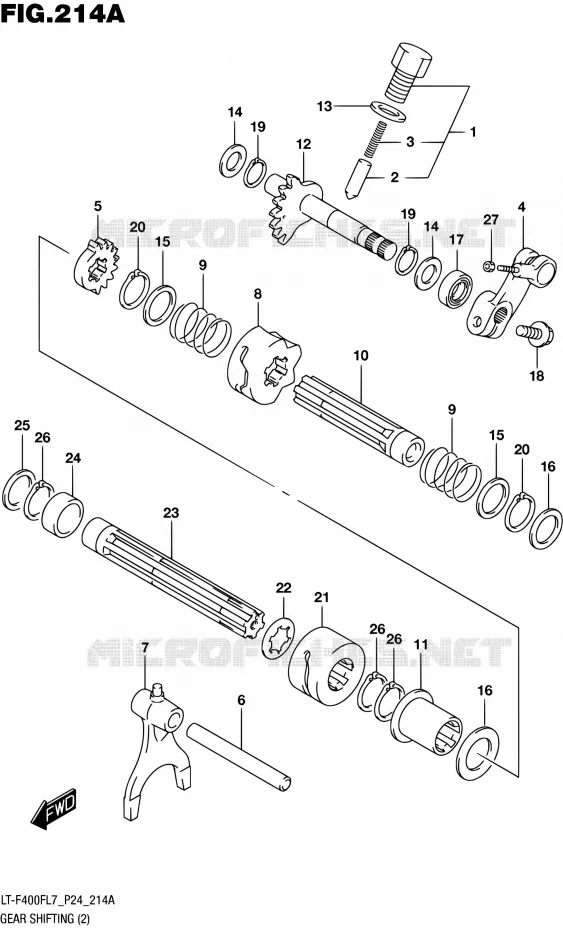 GEAR SHIFTING ASSY (2) Suzuki QUAD 400 KINGQUAD 2017  LT-F400F L7 (P24)