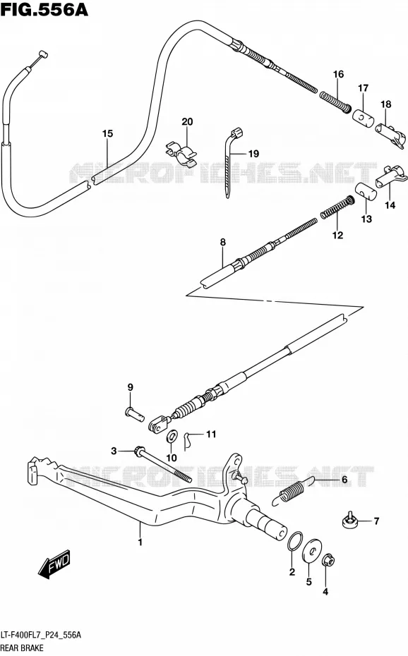 REAR BRAKE Suzuki QUAD 400 KINGQUAD 2017  LT-F400F L7 (P24)