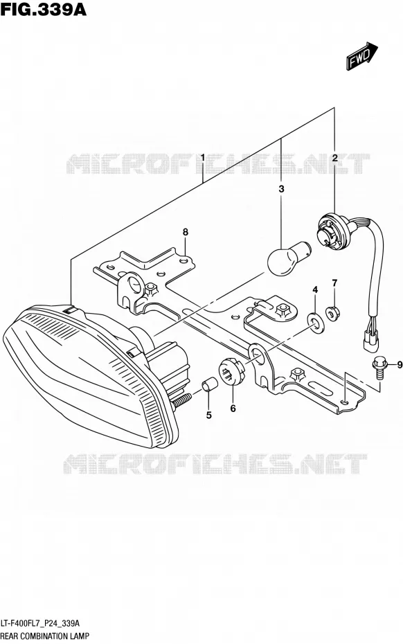 TAIL LIGHT ASSY Suzuki QUAD 400 KINGQUAD 2017  LT-F400F L7 (P24)