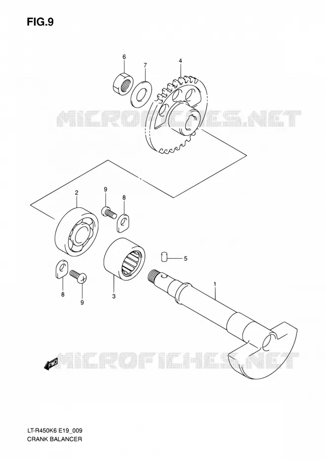 CRANK BALANCER Suzuki QUAD 450 QUADRACER 2010  LT-R450 L0/LT-R450Z L0 (E19)