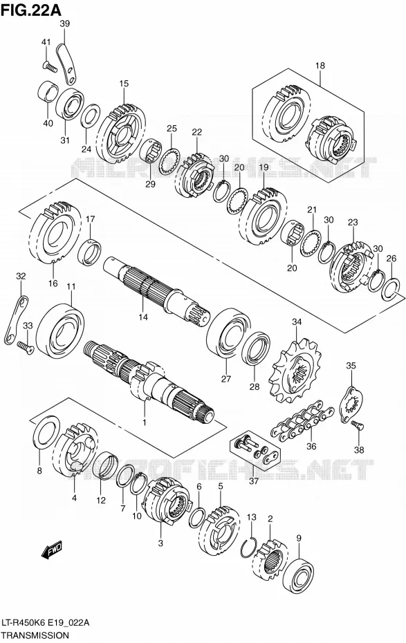 TRANSMISSION (MODEL K8/K9/L0) Suzuki QUAD 450 QUADRACER 2010  LT-R450 L0/LT-R450Z L0 (E19)