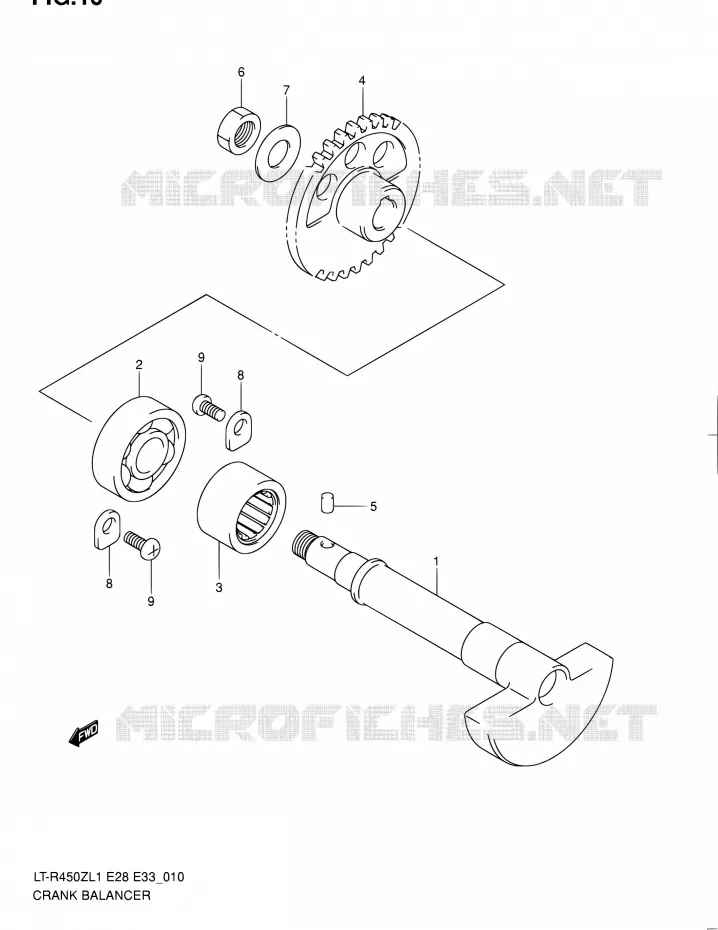 CRANK BALANCER (LT-R450ZL1 E33) Suzuki QUAD 450 QUADRACER 2011  LT-R450 L1/LT-R450Z L1 (E03,E28,E33)