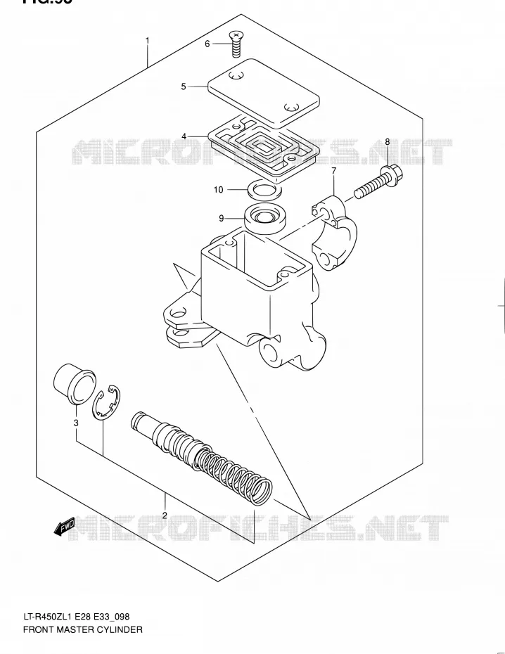 FRONT MASTER CYLINDER Suzuki QUAD 450 QUADRACER 2011  LT-R450 L1/LT-R450Z L1 (E03,E28,E33)