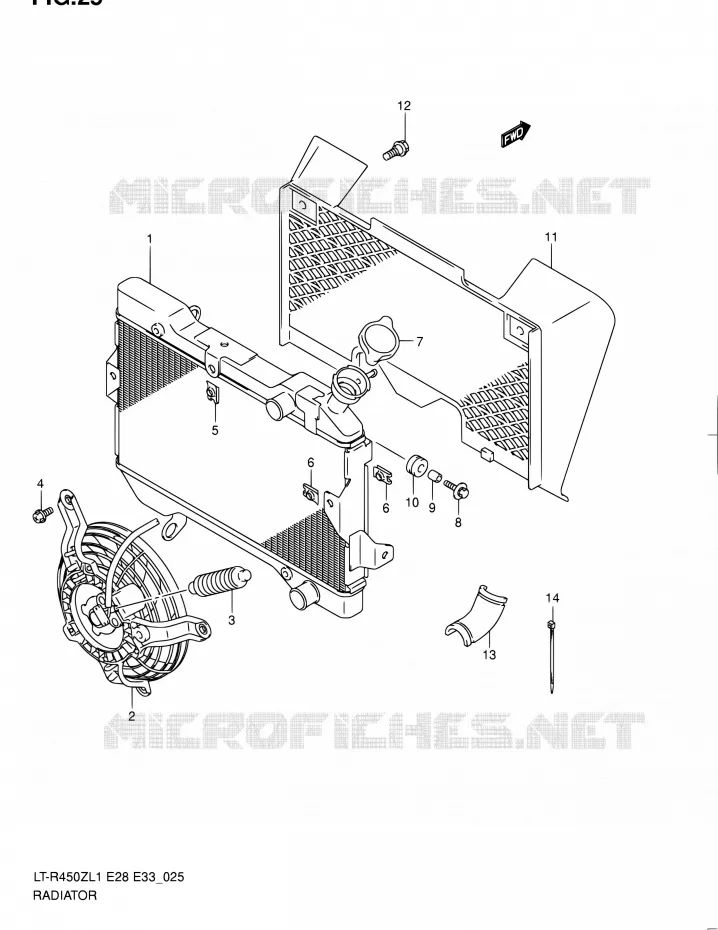 RADIATOR Suzuki QUAD 450 QUADRACER 2011  LT-R450 L1/LT-R450Z L1 (E03,E28,E33)