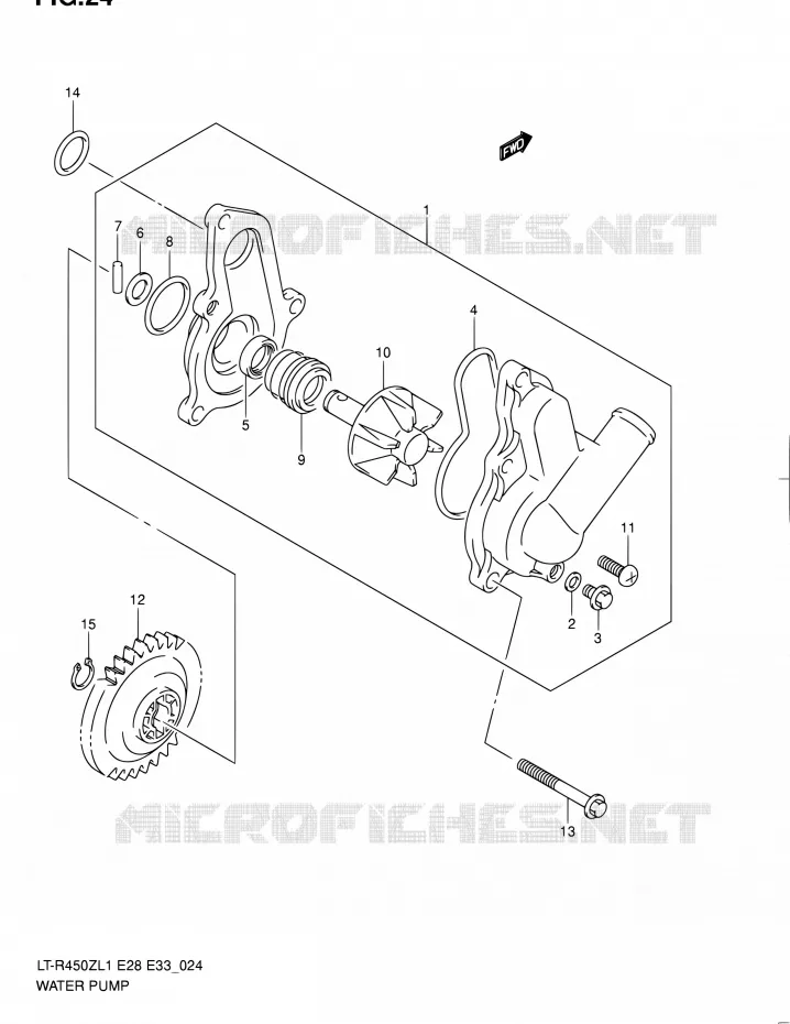 WATER PUMP Suzuki QUAD 450 QUADRACER 2011  LT-R450 L1/LT-R450Z L1 (E03,E28,E33)