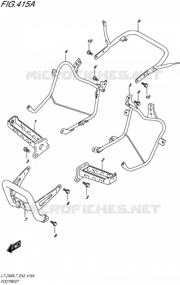 FOOTREST Suzuki QUAD 400 QUADSPORT 2017  LT-Z400 L7 (E43)