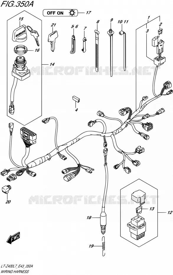 WIRING HARNESS Suzuki QUAD 400 QUADSPORT 2017  LT-Z400 L7 (E43)