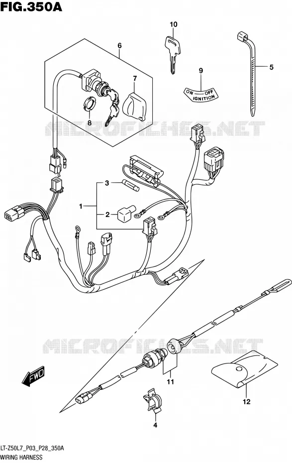 WIRING HARNESS Suzuki QUAD 50 QUADSPORT 2017  LT-Z50 L7 (P03,P28,P33)