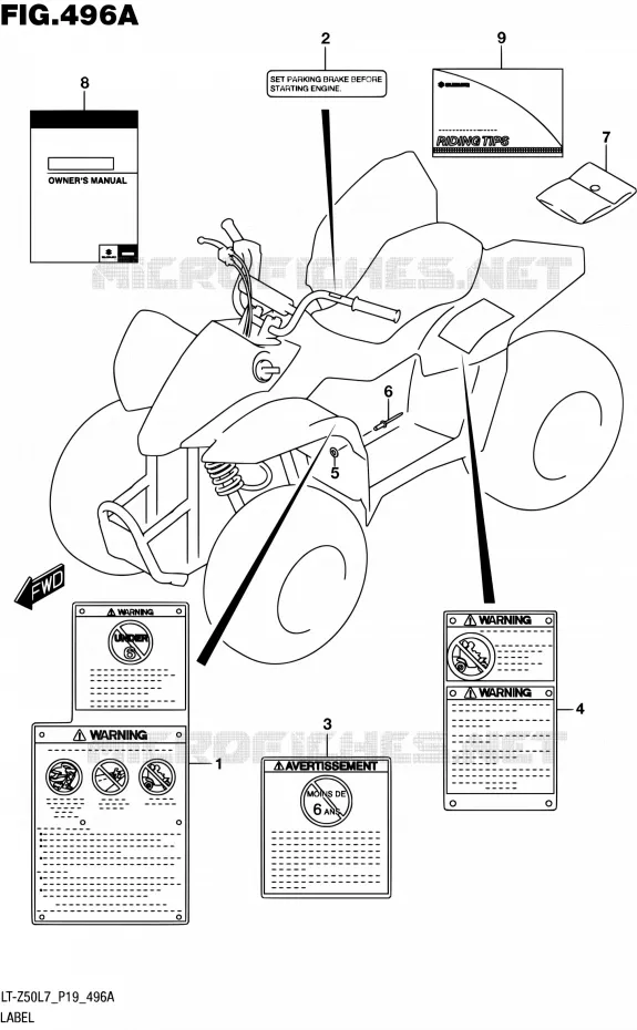 LABEL Suzuki QUAD 50 QUADSPORT 2017  LT-Z50 L7 (P19)