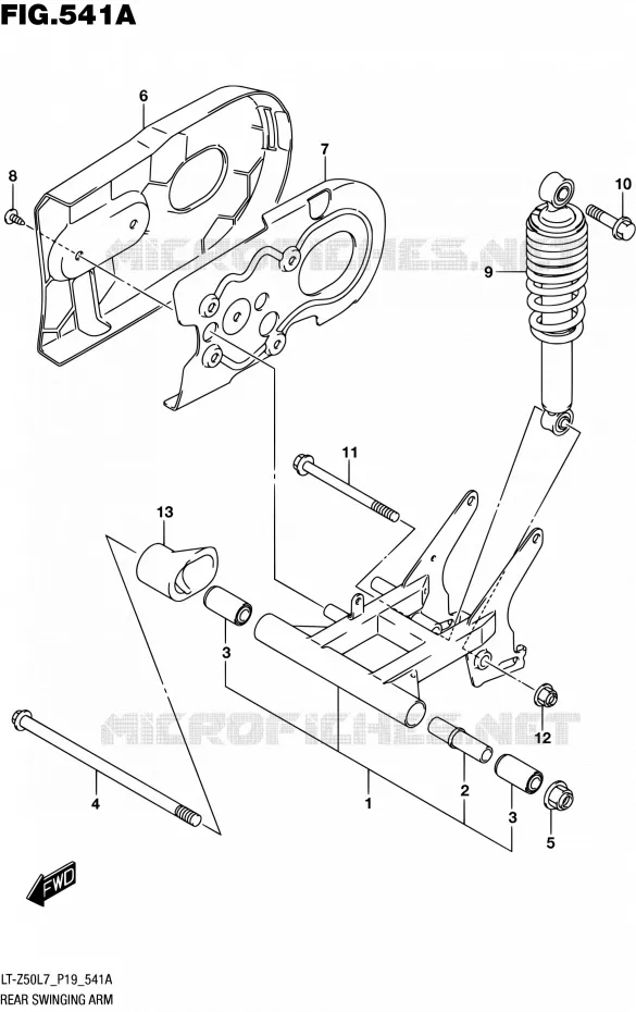 SWINGARM Suzuki QUAD 50 QUADSPORT 2017  LT-Z50 L7 (P19)