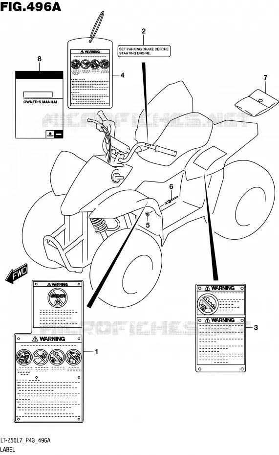 LABEL Suzuki QUAD 50 QUADSPORT 2017  LT-Z50 L7 (P43)