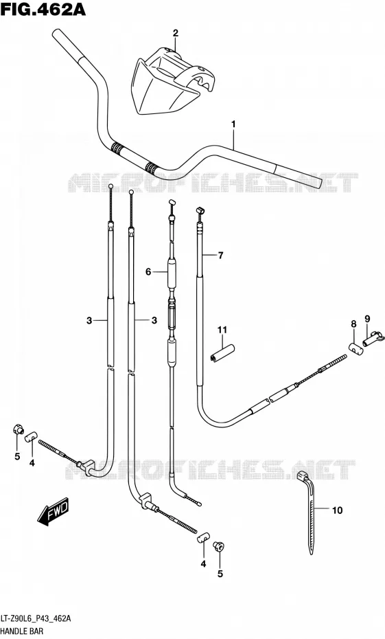HANDLEBAR Suzuki QUAD 90 QUADSPORT 2016  LT-Z90 L6 (P43)