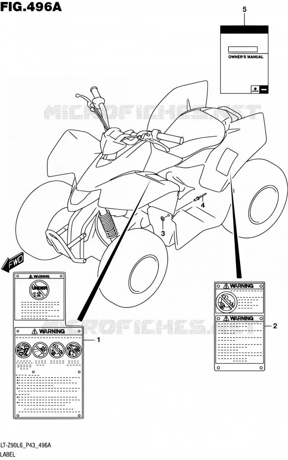 LABEL Suzuki QUAD 90 QUADSPORT 2016  LT-Z90 L6 (P43)
