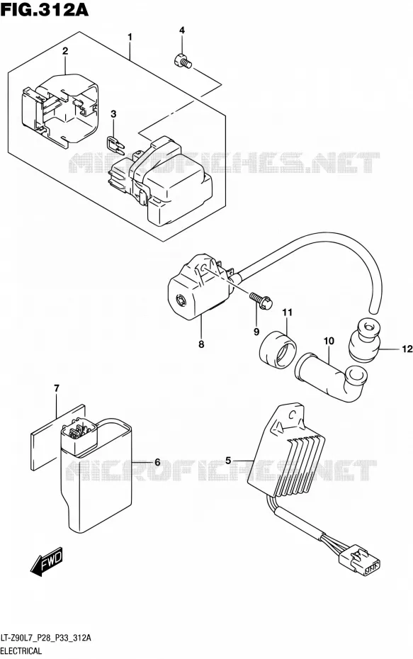 ELECTRICAL Suzuki QUAD 90 QUADSPORT 2017  LT-Z90 L7 (P03,P28,P33)
