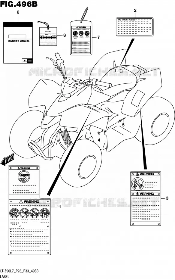 LABEL (LT-Z90L7 P33) Suzuki QUAD 90 QUADSPORT 2017  LT-Z90 L7 (P03,P28,P33)
