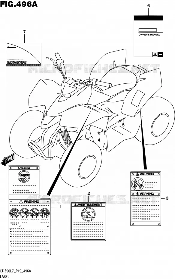 LABEL Suzuki QUAD 90 QUADSPORT 2017  LT-Z90 L7 (P19)
