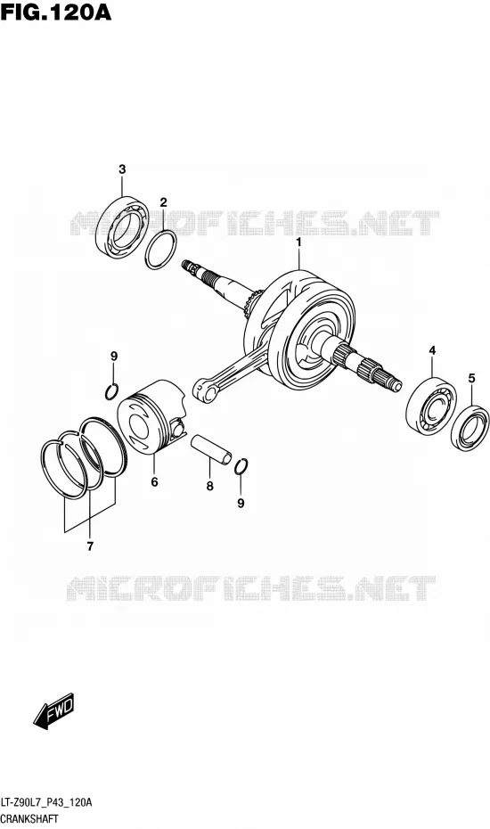 CRANKSHAFT Suzuki QUAD 90 QUADSPORT 2017  LT-Z90 L7 (P43)