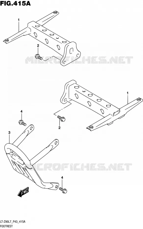 FOOTREST Suzuki QUAD 90 QUADSPORT 2017  LT-Z90 L7 (P43)