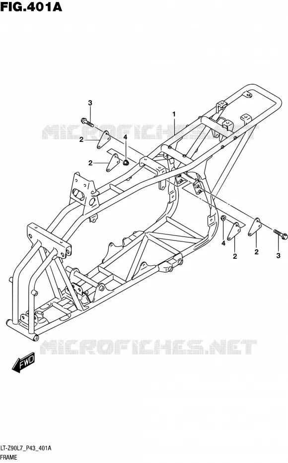 FRAME Suzuki QUAD 90 QUADSPORT 2017  LT-Z90 L7 (P43)