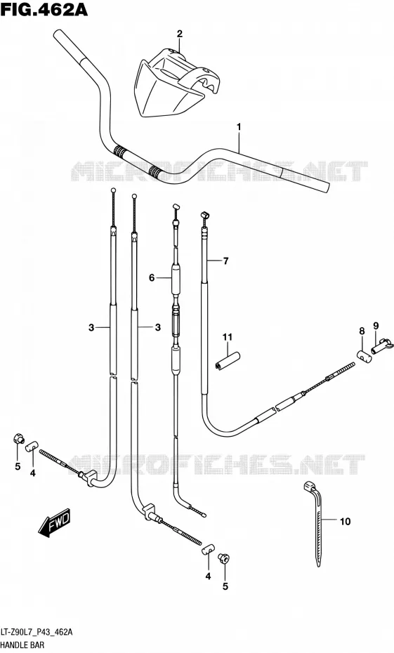 HANDLEBAR Suzuki QUAD 90 QUADSPORT 2017  LT-Z90 L7 (P43)