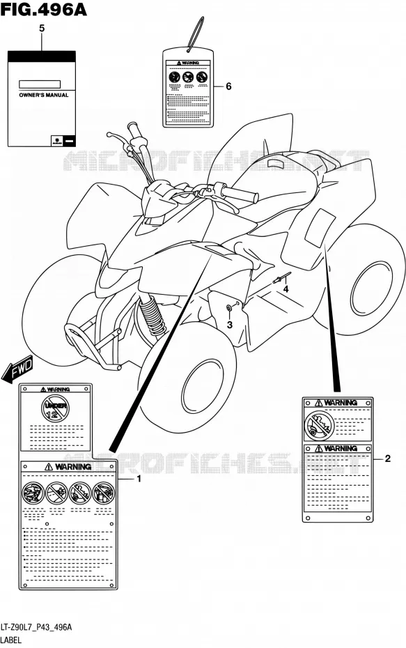 LABEL Suzuki QUAD 90 QUADSPORT 2017  LT-Z90 L7 (P43)