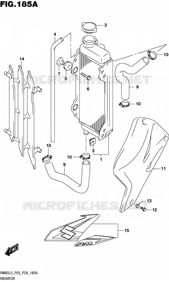 RADIATOR Suzuki MOTO 85 RM 2015  RM85 L5 (P03,P28,P33)